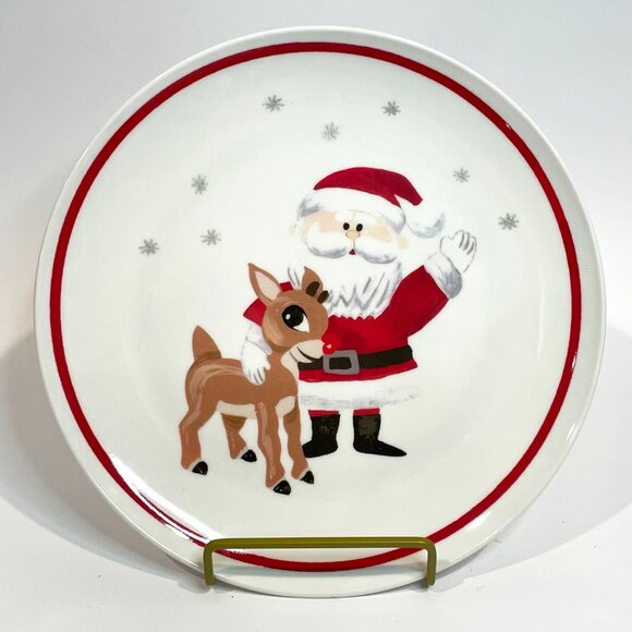 Pottery Barn Kids Rudolph the Red-Nosed Reindeer Melamine 9" Plates Set of 3 - Picture 4 of 8
